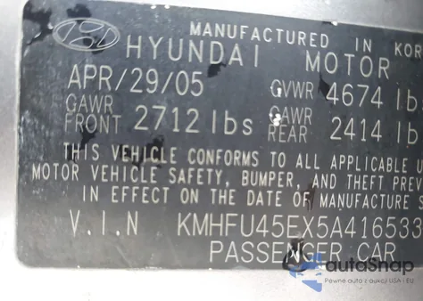 2005 Hyundai Xg350 L из США, поврежденный, VIN KMHFU45EX5A416533